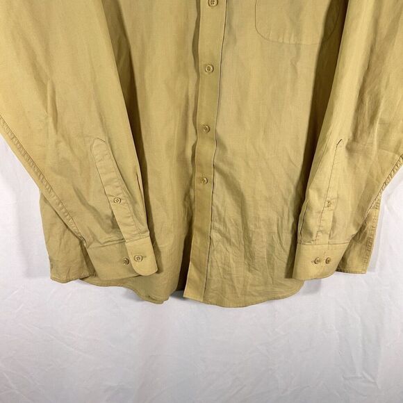 Linea Uomo Dress Shirt Mens 17.5 34/35 Yellow Button Up Long Sleeve - Picture 3 of 8